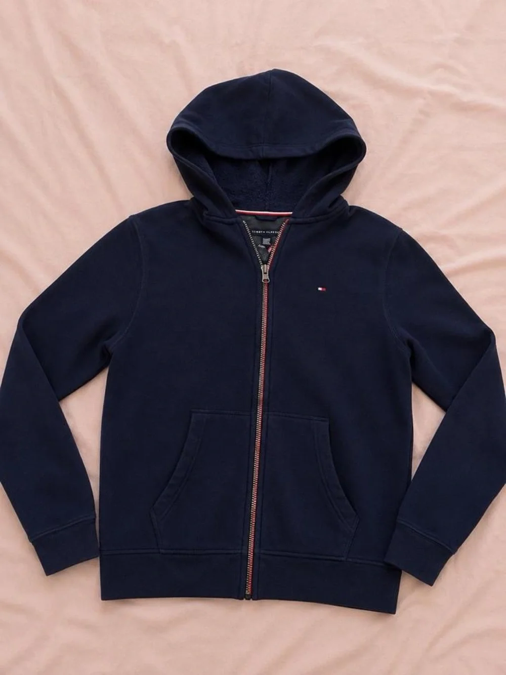 Tommy Hilfiger Navy Pullover with Signature Red & White Trim